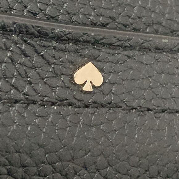 Kate Spade Black Pebbled Leather Backpack Adjustable Straps Gold Tone Logo Chic main image 9